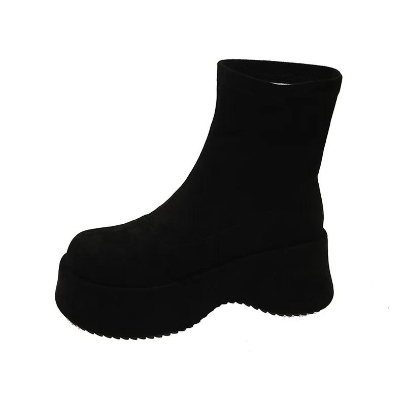 Women Platform Suede Ankle Snow Boots Fashion Flats Shoes Woman Winter 2025 Trend Cozy Warm Walking High Quality Botas Mujer