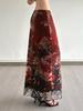 Retro Tie-Dye Mesh Patchwork High Waist A-Line Skirt