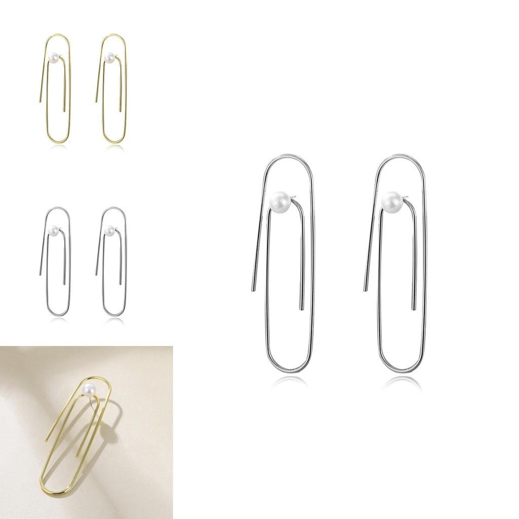 Geometric Pearl Earrings In U-shape Chic Statement Jewelry For Gifting