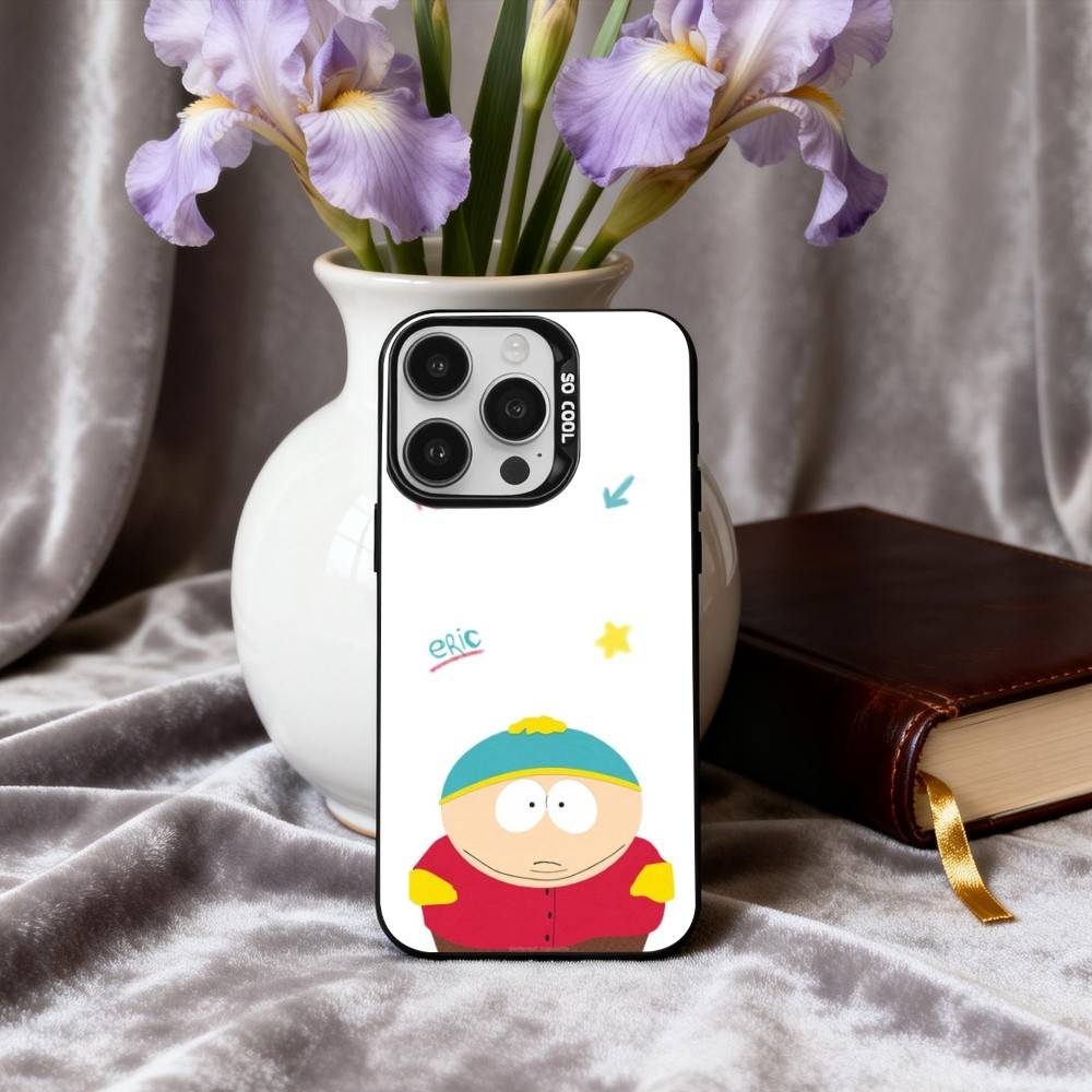 C-Cartoon S-South-H P-Park-S Phone Case For iPhone17,16,15,14,13,12,11 Plus,Pro Max Black Candy silver phone case