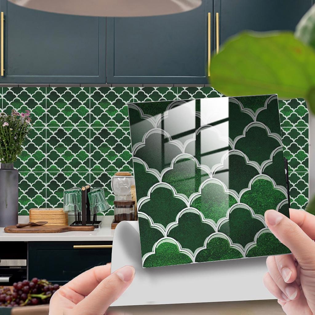 10pcs Lotus Crystal Film Mosaic Tile Wall Sticker Self Adhesive 3d Art Decals For Kitchen Bathroom Fashion Wall Sticker