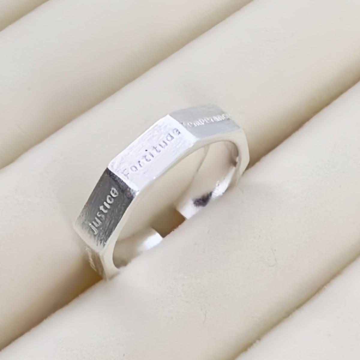 

Men s Simple Retro Trendy Seven Virtues Open Index Finger Ring