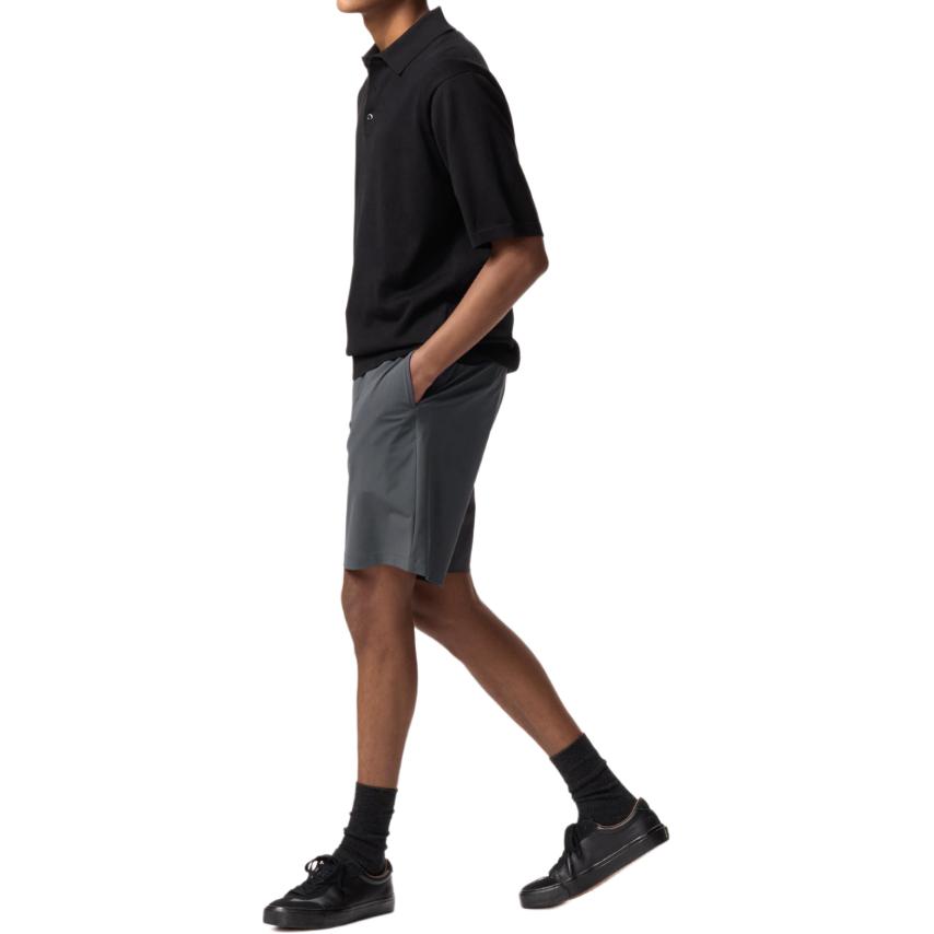 UNIQLO Solid Color Mid-Rise Button Five-Point Casual Shorts Unisex shorts Dark-Gray 470612-08