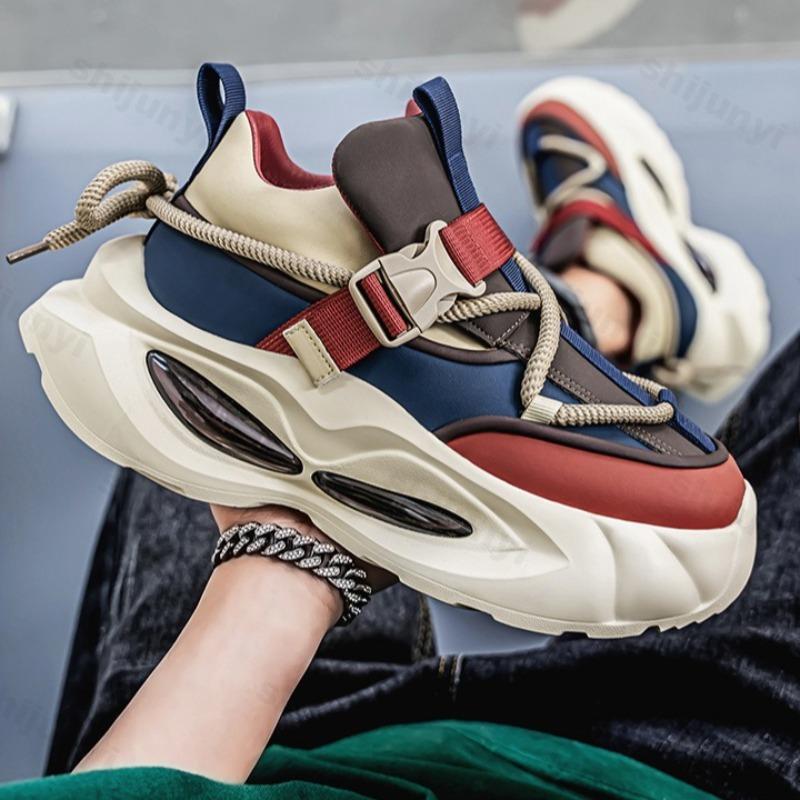 Fashion 2025 Spring New Men's Fashion Trend Casual Shoes Mesh Breathable Comfortable Versatile Thick Soled Shoes Low Top Chunky sneakers