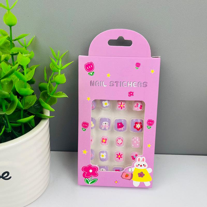 Children's Wearable Custom Nail Stickers - Cute European & American Jelly Glue Fingernail Tips