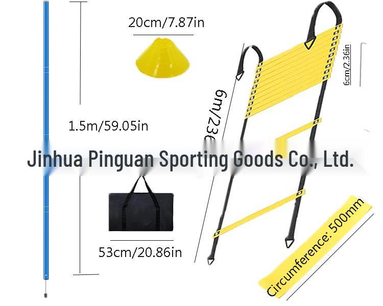 Agility Training Set: Ladder, Cones, Markers & Resistance Parachute for Football