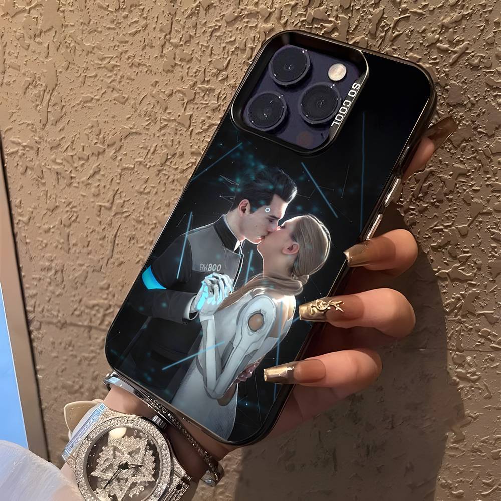 Game C-Connor  B-Become Human For iPhone 17,16,15,14,13,12,11,Mini,Pro,E,SE4,XS,MAX Black Shockproof Candy Matte Cover