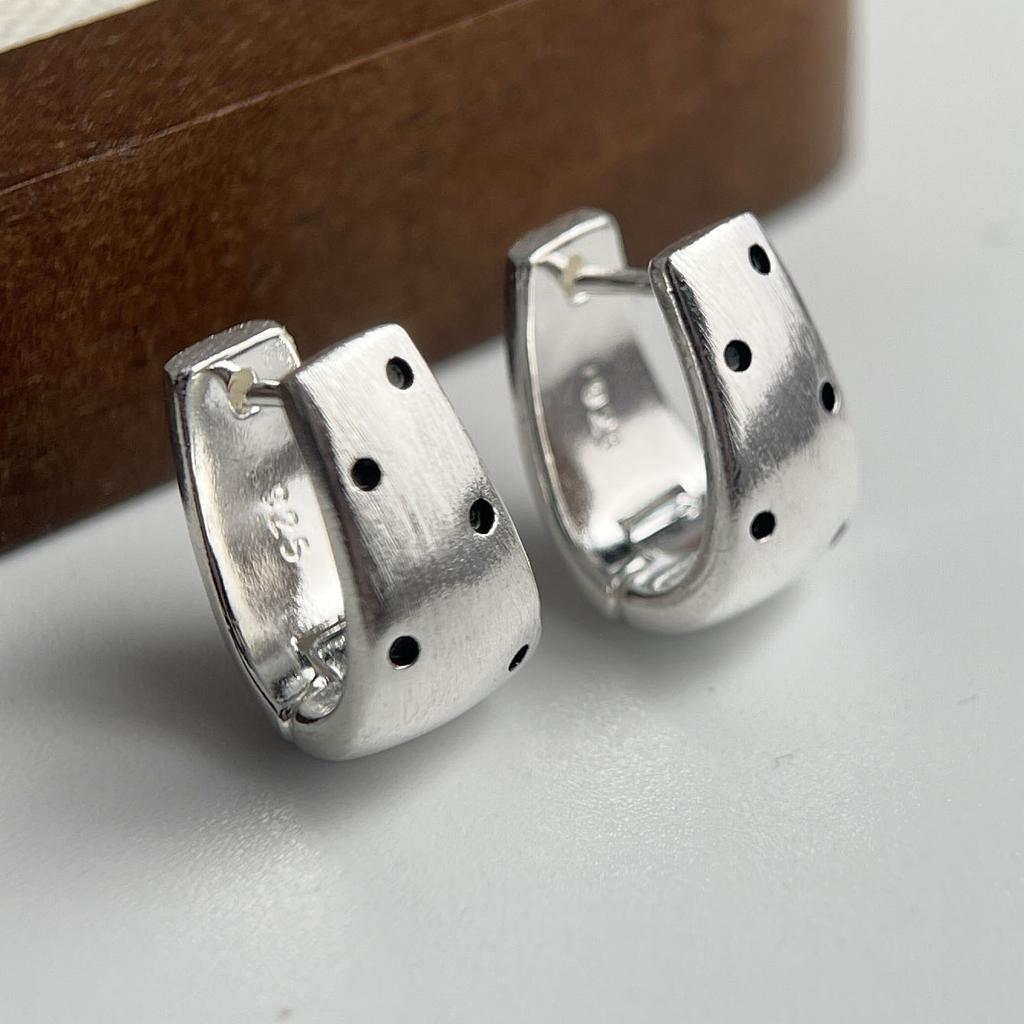 925 Sterling Silver Vintage Earrings For Women Trendy Simple Dots Earring Jewelry Prevent Allergy Party Accessories Gift