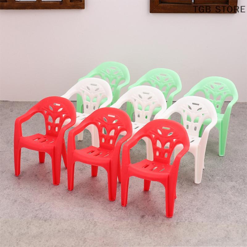 4PCS Mini 1/6 Miniature Plastic Armchair Backrest Chairs Doll Furniture Children's Gifts Dollhouse Accessories