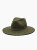 Solid color jacquard hat flat edge big edge sun hat British jazz hat top hat
