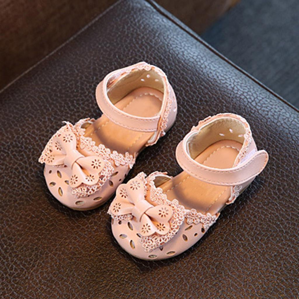 Kids Toddler Girls Sandals For Wedding Party Princess Hollow Out Soft Bottom Leather Shoes Children Flats Shoes With Flower