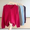 Women Sweater 100% Wool TIDENOVEL V-neck Knit Pullover Thick Winter Jumpers Female Knit Tops Long Wool