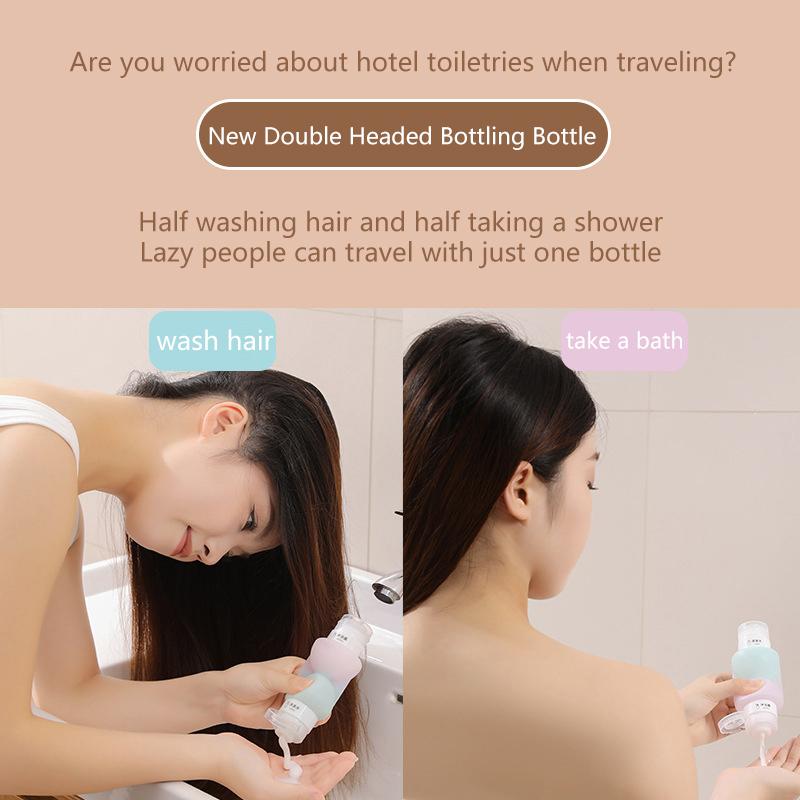 Refillable Silicone Travel Bottles Outdoor Double Soft Squeeze Tube for Shampoo Lotion Portable Toiletries Container Accessories
