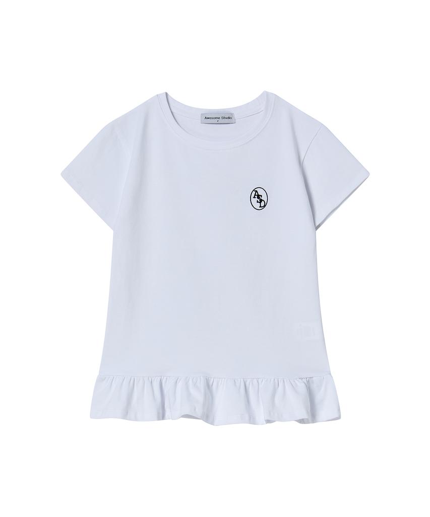 AWESOME STUDIO Frill Layered Short Sleeve T-Shirt Black