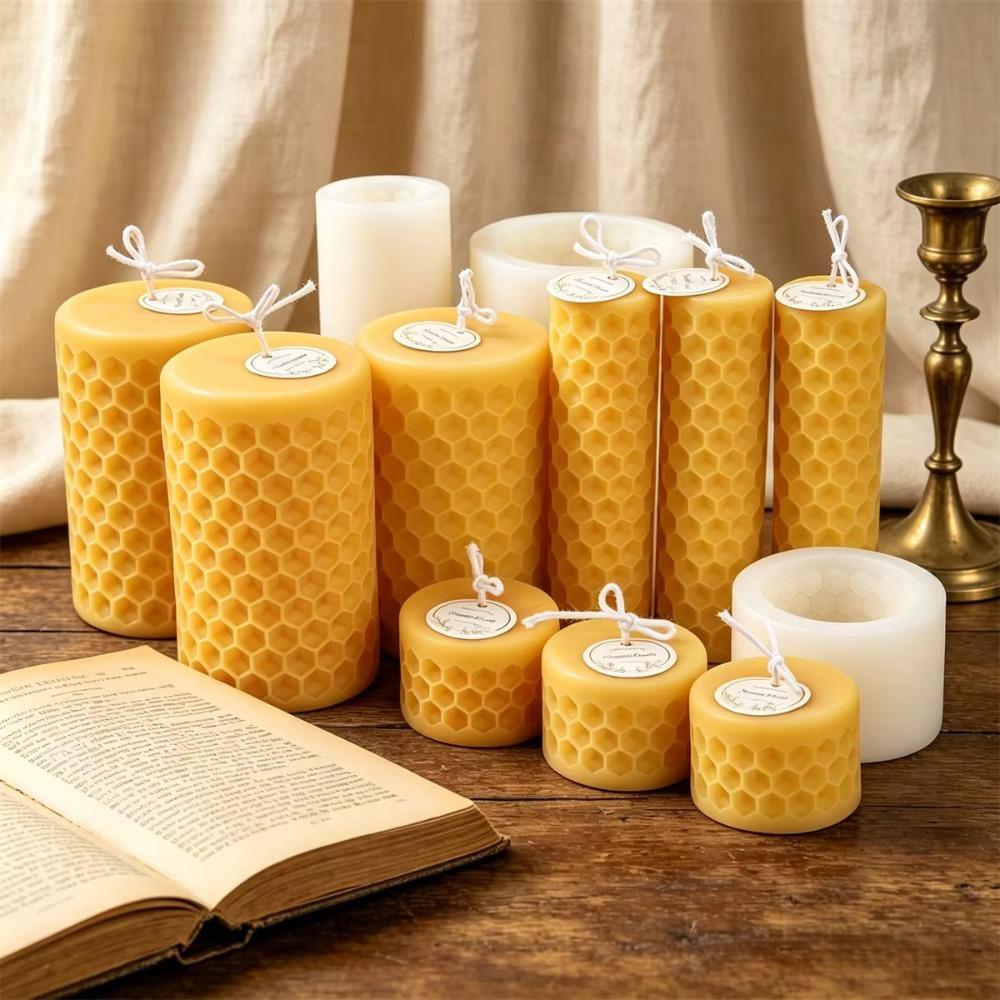 Concave Dot Honeycomb Candle Mold DIY Pillar Candle Mold Cylinder Mold Scented Candle Making