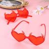 Rhinestones Halloween Cosplay Glasses Heart Shape UV Protection Sun Glasses  Party Props