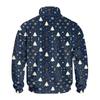 Men's Casual Quarter-Zip Stand Collar Sweatshirt with Christmas Print, Holiday Pullover
