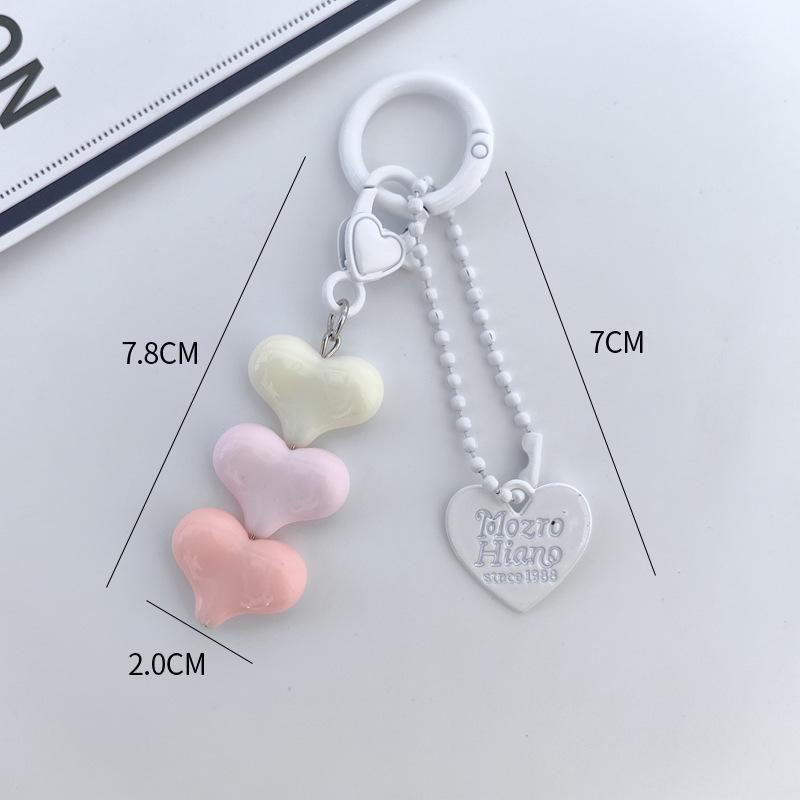 Cartoon Heart Macaron Keychain Pendant Ornament for Girls