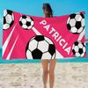 Personalized Beach Towel Tailored for Soccer Custom Name Microfiber Towel Thin Absorbent for Outdoor Sport, Beach Trips, Camping