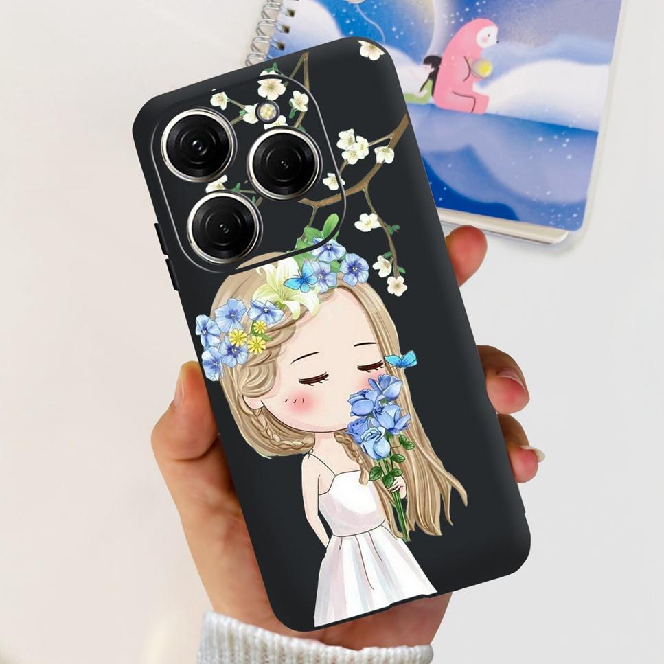 For Tecno Spark 20 Pro Case Astronaut Luxury Flower TPU Soft Silicone Back Cover For Tecno Spark 20Pro 6.78" Bumper Phone Case