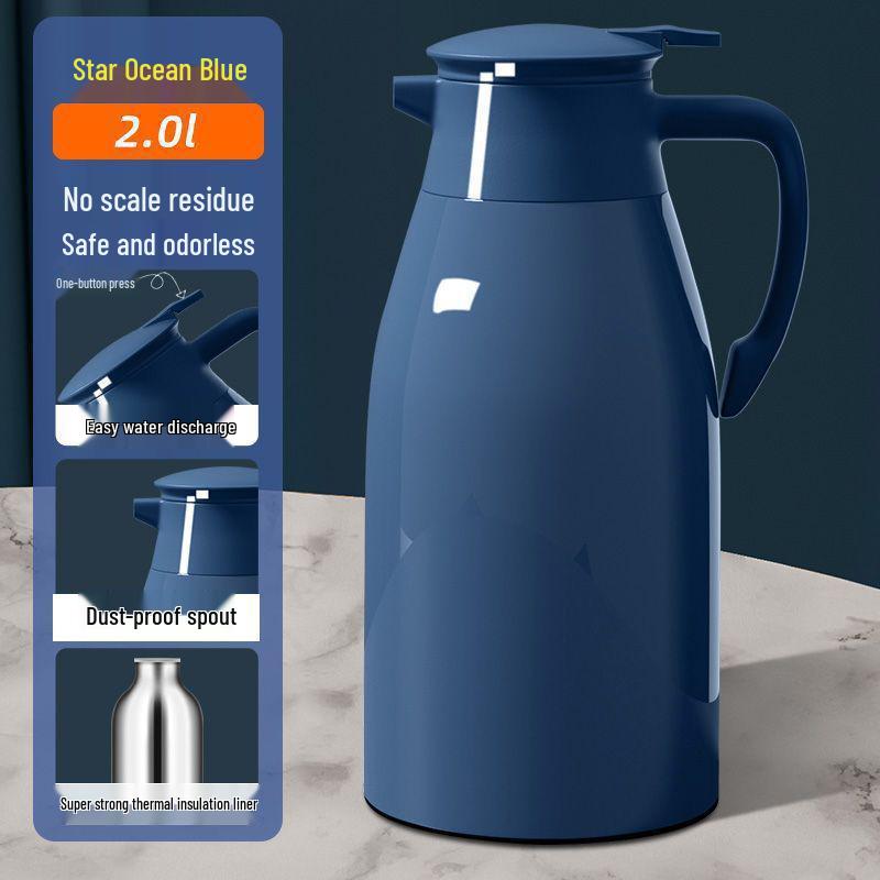 Thermos Large Capacity Press-Type Glass Liner Warm Pot Kettle