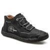 Fashion Men's Shoes Short Boots Handmade Leather Boots High Top Leather Flat Bottom Outdoor Workwear Casual Shoes Large Size Board Shoes