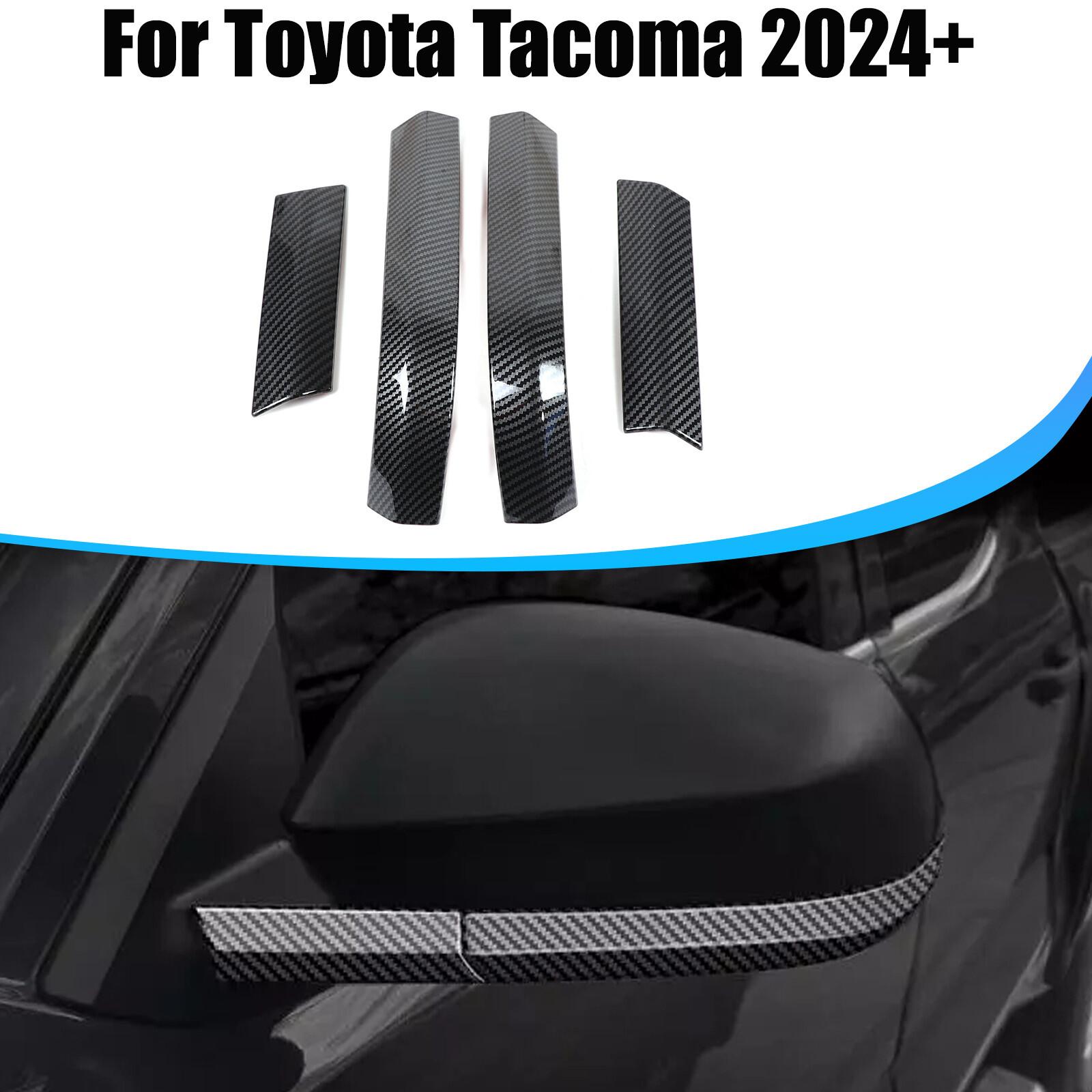 ABS Carbon Fiber Rearview Side Mirror Trim Cover Strip For Toyota Tacoma 2024+