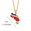 Costa Rica Flag Charm Necklace La Republica De Costa Rica Map Pendant with Thin Stainless Steel and Silver Chain #208721