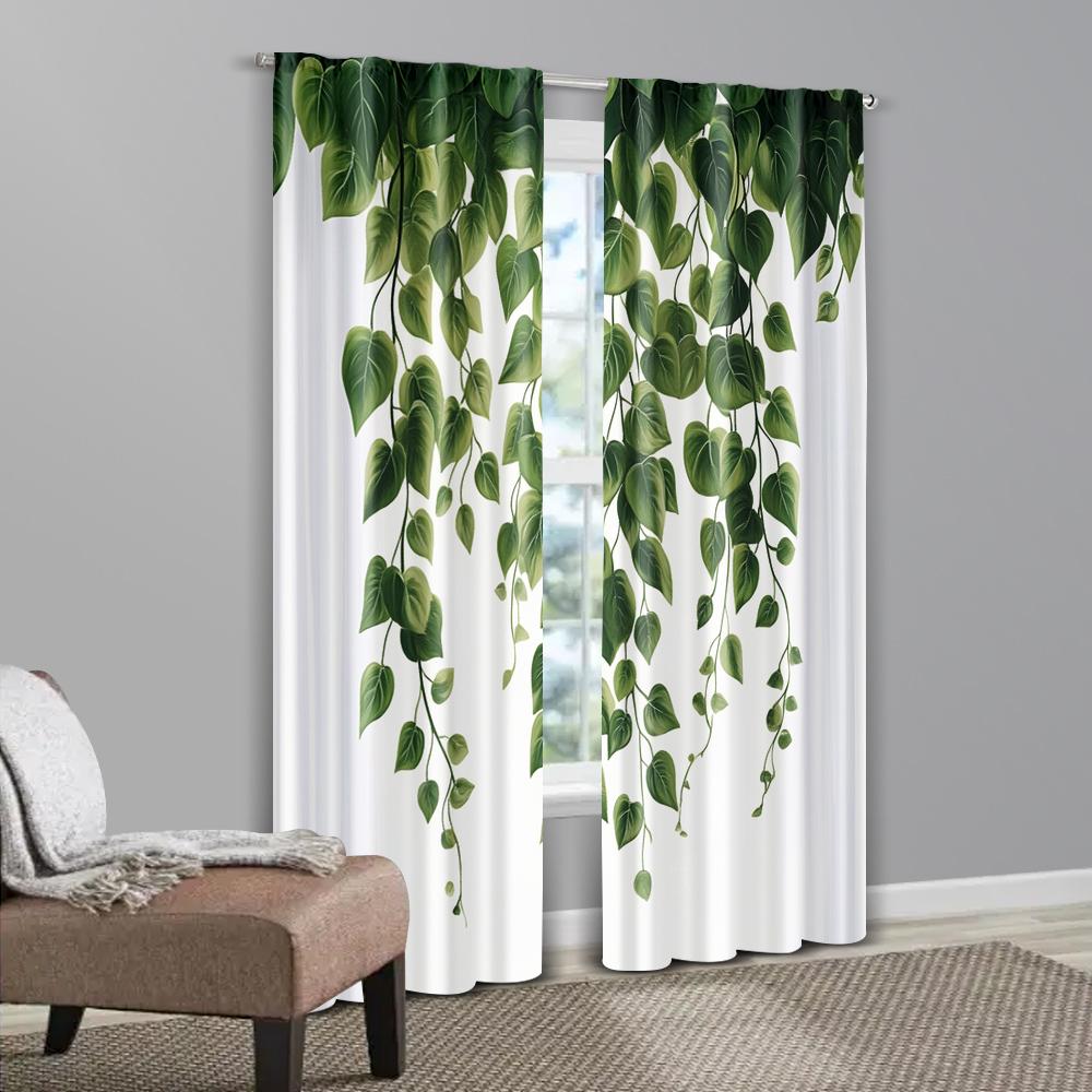 2pcs   Curtains&Window Treatment The Green Plants Have Climbed the Wall Versatile 100% Polyester (without Rod) Festive Perfect