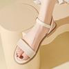 Augustine Sandals Women's 2025 New Summer One-word Belt Flat Casual Sandals French Fairy Wind Beach Shoes