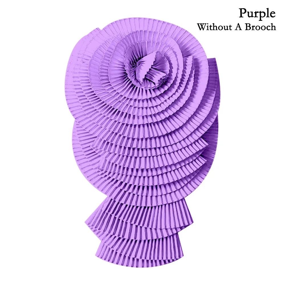 1pc Shoulder Collar Exaggerated Big Flower Pleated Flower Cloth Pressed Pleated Craft Flower Diy Clothing Accessories