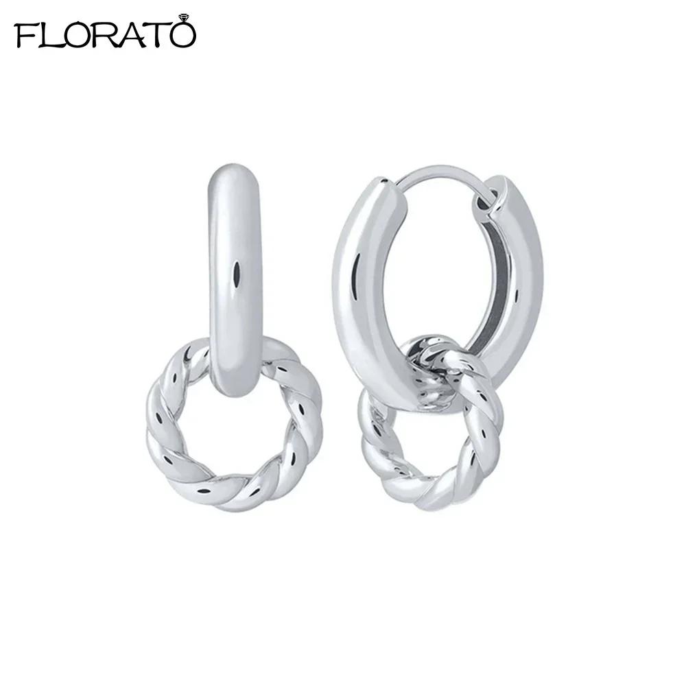 925 Silver Ear Needle Simple 10/15/25mm Hoop Earrings for Women Round Dangle Gold Earrings Fashion Korean Jewelry