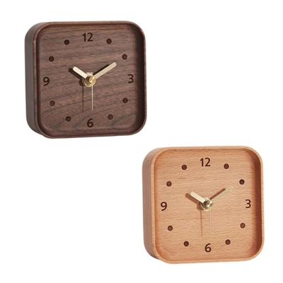 Relógio de mesa de madeira silencioso estético decorativo relógio de mesa relógio de mesa para lareira estante cabeceira escritório decoração de casa