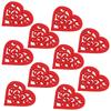 10 Pcs Wood Chip Pendant 80mm Durable Carving Hollow Heart Shaped Wedding Decoration