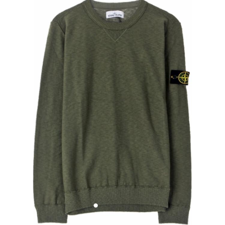 Stone Island Logo Ronde Hals Slim Fit Gebreide Trui Heren trui Groen 7215531B0-V0058 XL