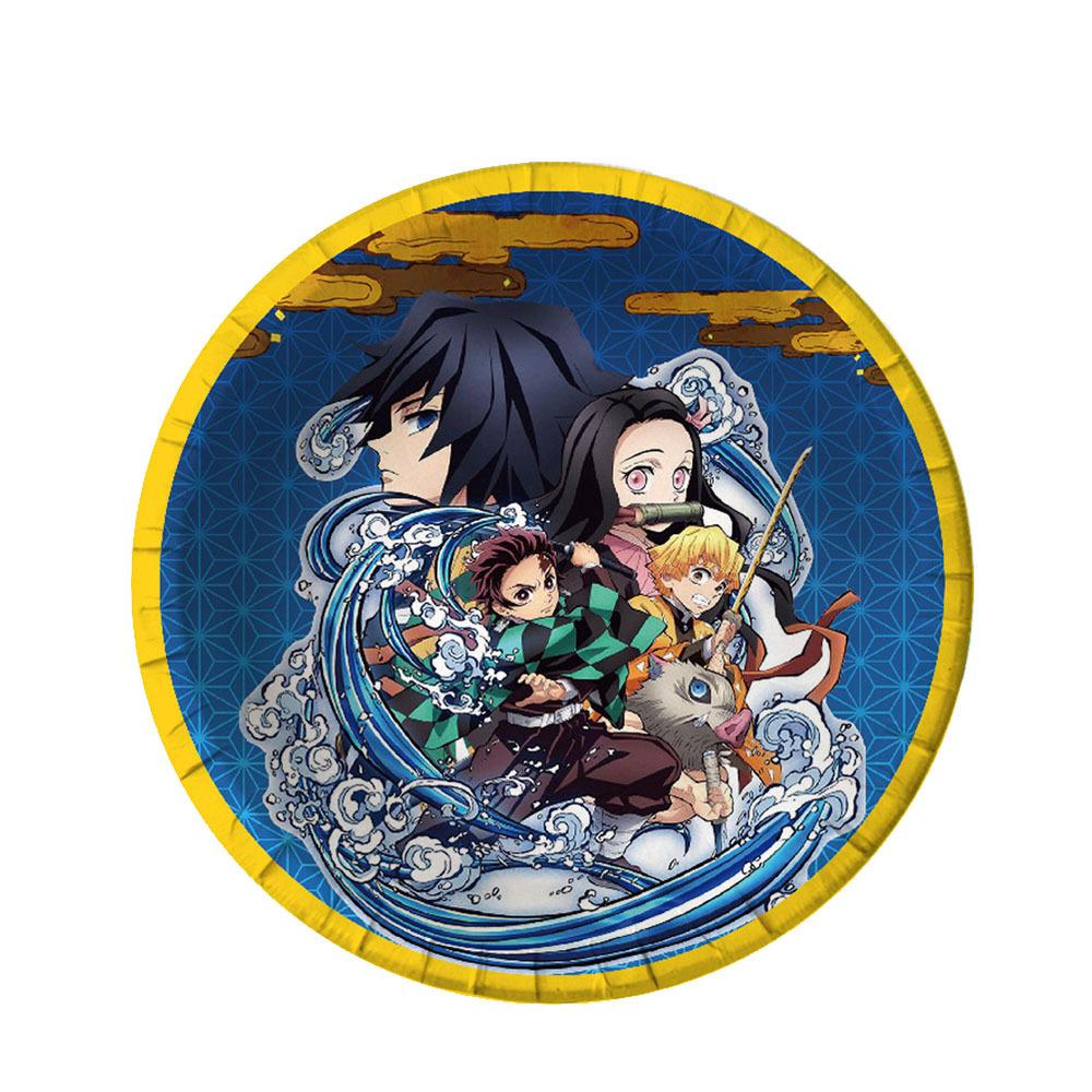 Geist Tötendes Schwert Geburtstagsparty Zubehör Einweggeschirr Pappteller Pappbecher Papierservietten Jungen Dekoration Umweltschutz