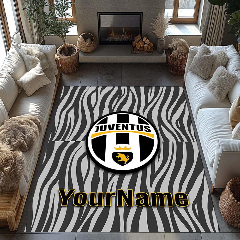 Juventus Personalized Name Area Rug Suitable for Entryway Playrooms Living Rooms Bedrooms Antislip Carpet Anime Office Decor Best for Christmas
