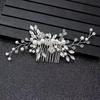 Pente de Cabelo para Casamento de Noiva 2025: Elegante Adorno de Cabeça com Pérolas e Strass para Banquetes