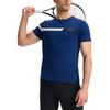 Fila Tennis Series Comfortable Knitted American Color Block Casual Short Sleeve T-Shirt Men Tops Star-Blue A11M513102F-DB
