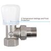 Thermostatic Radiator Valve 2Pcs 15mm x 1/2Inch Thermostatic Angle TRV Thermostatic Radiator Valve for Home Office