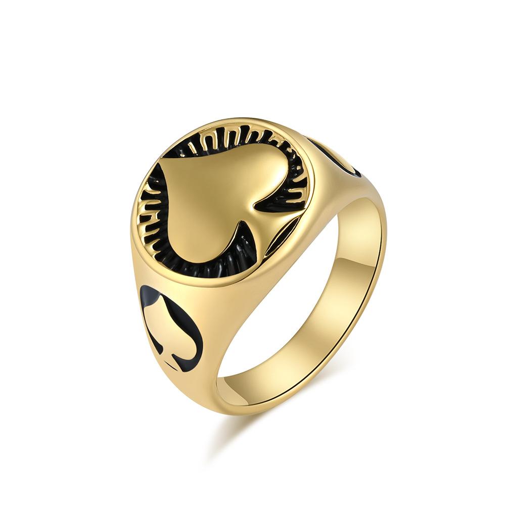 Poker Pik Ass Titanstahl Ring Ring Herren Nische Persönlichkeit Glücksbringer Hipster Wear Handzubehör