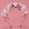 Lovely Sweet Hairband Anime Maid Cosplay Headband Lolita Ruffled Lace Headwear Handmade Satin Bowknot Hair Accessory