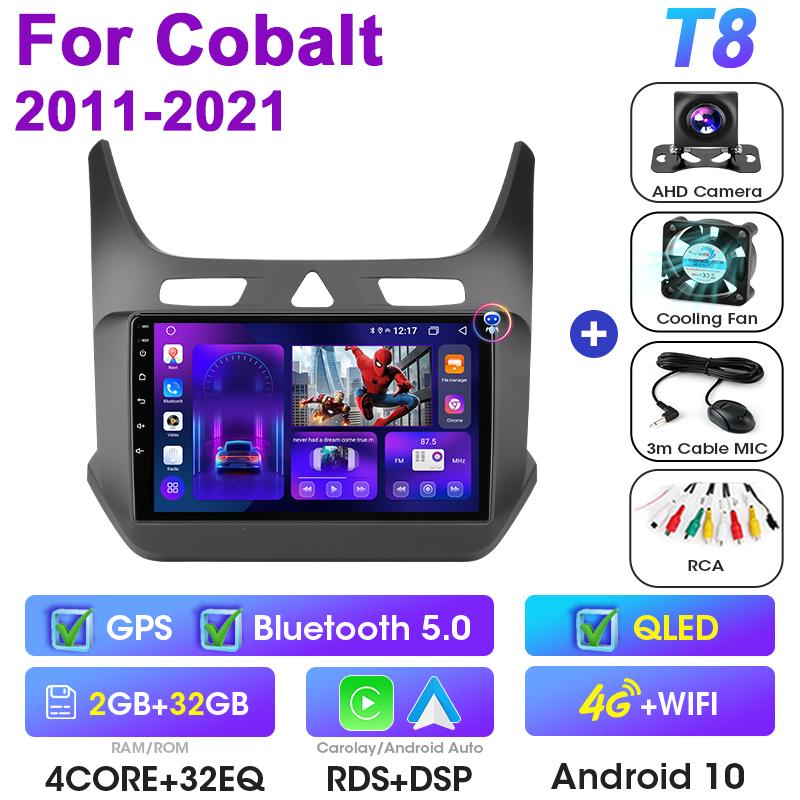 2 Din Android 12 Car Radio For Chevrolet Cobalt 2 2011 - 2018 Multimedia Video Player GPS 4G Carplay Auto Stereo QLED Head Unit