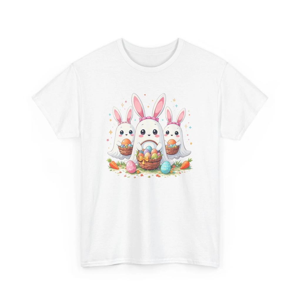 Ghost T-Shirt | bunny ears of ghost with basket filled of eggs with floral Shirt