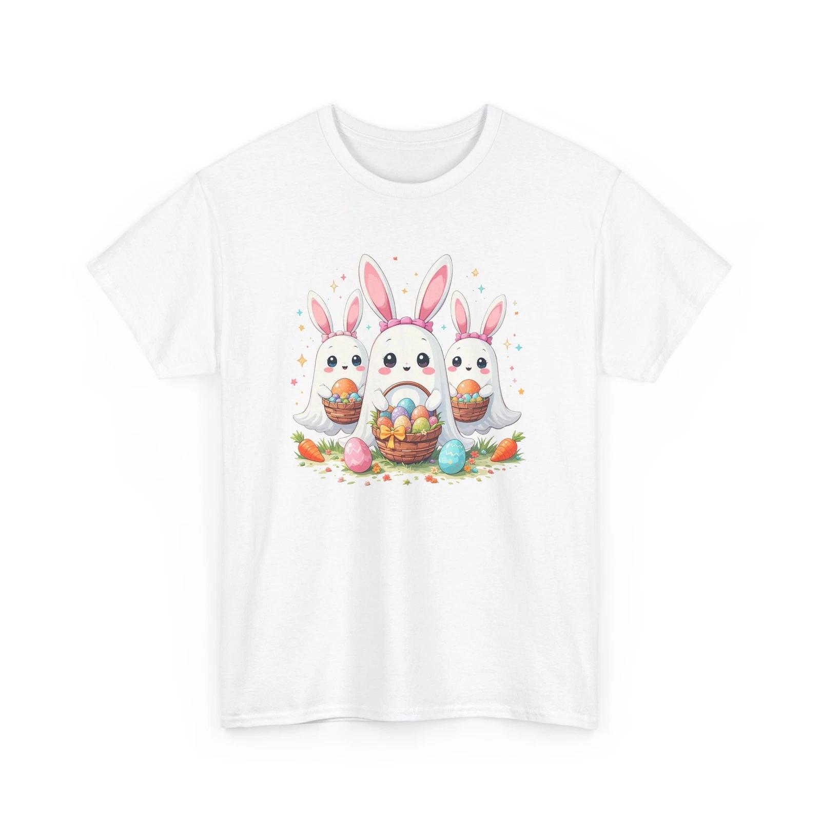 

Ghost T-Shirt | bunny ears of ghost with basket filled of eggs with floral Shirt 2XL