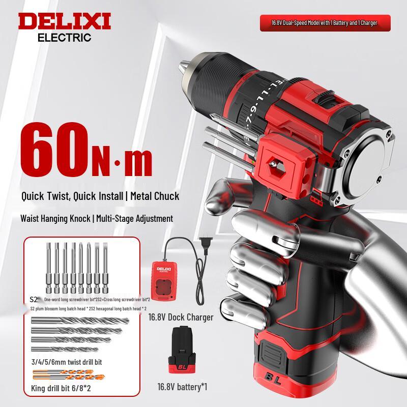 

DELIXI ELECTRIC Cordless Impact Drill & Screwdriver CN plug (adapter included)