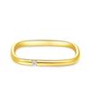 Gold Titan Quadrat Diamantring - Schlichter, trendiger Edelstahlschmuck für Paare