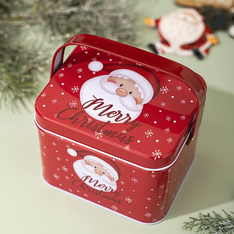Cutii de conserve dreptunghiulare pentru fursecuri de Crăciun, cutie de tablă pentru bomboane de Crăciun, bol decorativ pentru alimente, 6x borcane pentru bomboane de Crăciun
