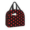 Black and White Polka Dots Lunch for Women | Portable Insulated Thermal Cooler Lunch Box Work School Travel Picnic Bags, Oxford