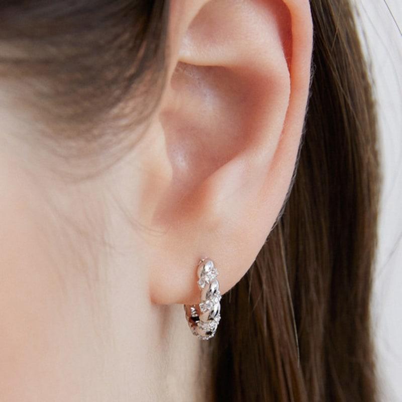 

by hyeres [925 silver] Twist stone earrings (Silver) BH7E52713W9XXX OS